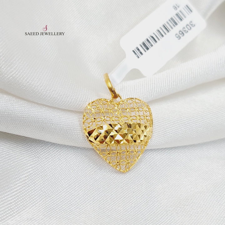 Heart Pendant  Made Of 21K Yellow Gold by Saeed Jewelry-30366