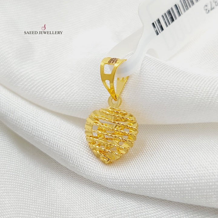 21K Gold Heart Pendant by Saeed Jewelry - Image 5