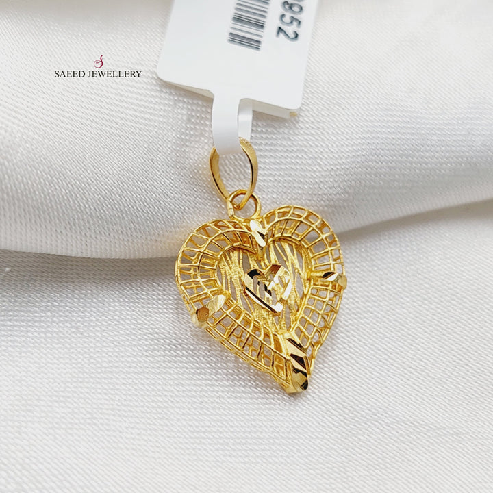 21K Gold Heart Pendant by Saeed Jewelry - Image 2
