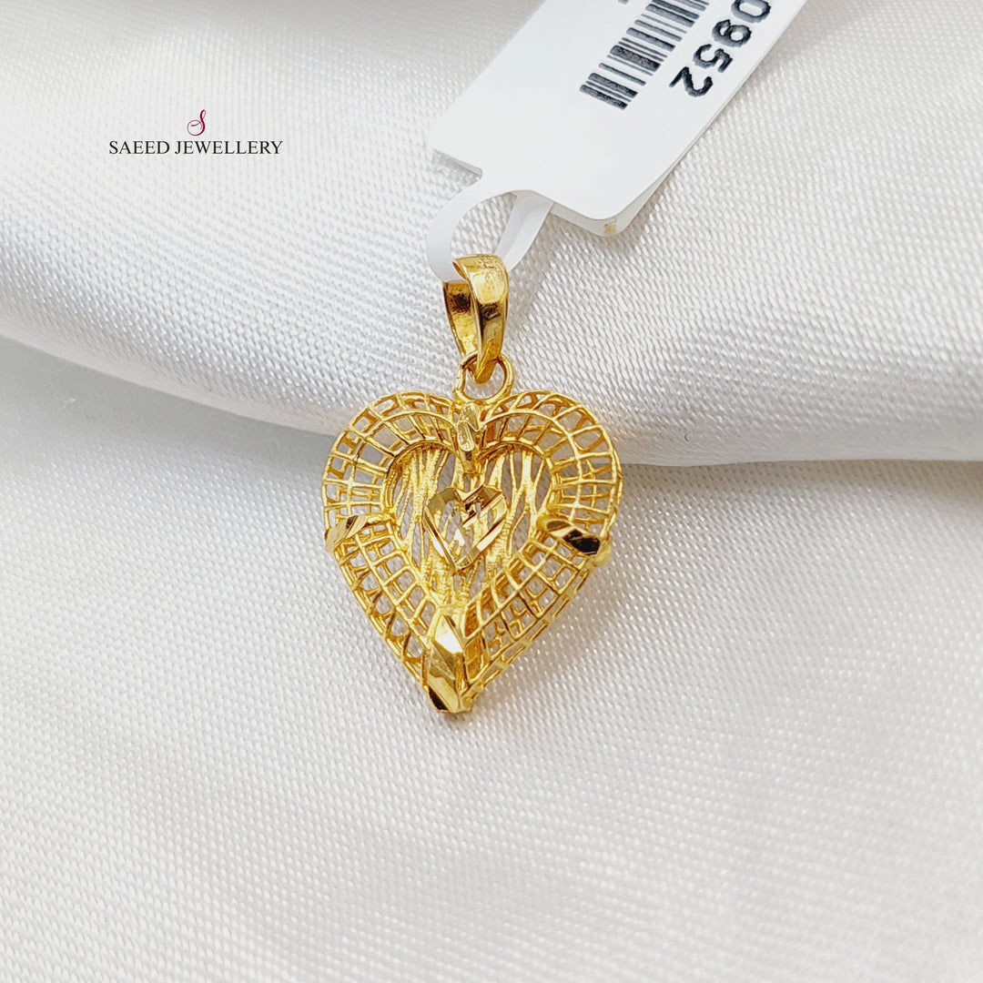 21K Gold Heart Pendant by Saeed Jewelry - Image 3