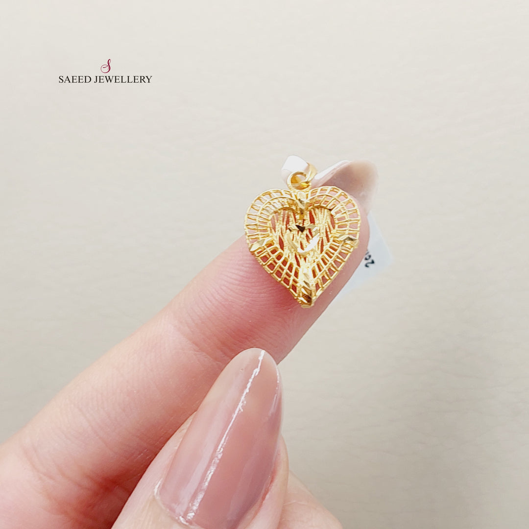 21K Gold Heart Pendant by Saeed Jewelry - Image 4
