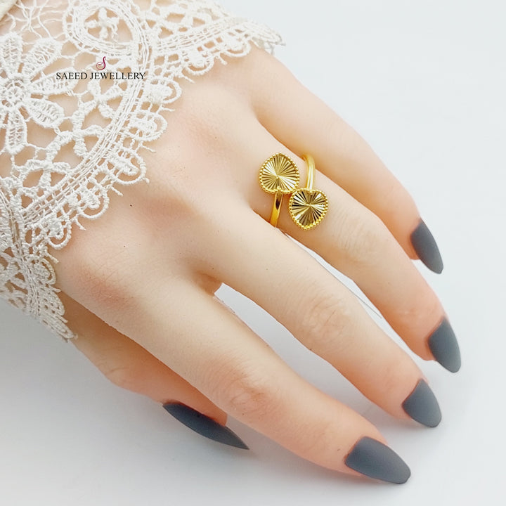 21K Gold Heart Ring by Saeed Jewelry - Image 4