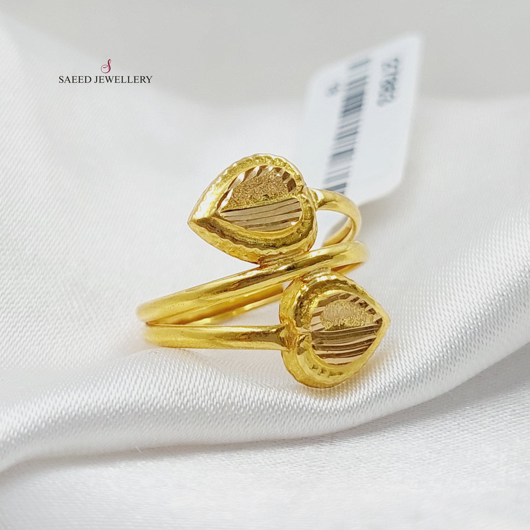 21K Gold Heart Ring by Saeed Jewelry - Image 4