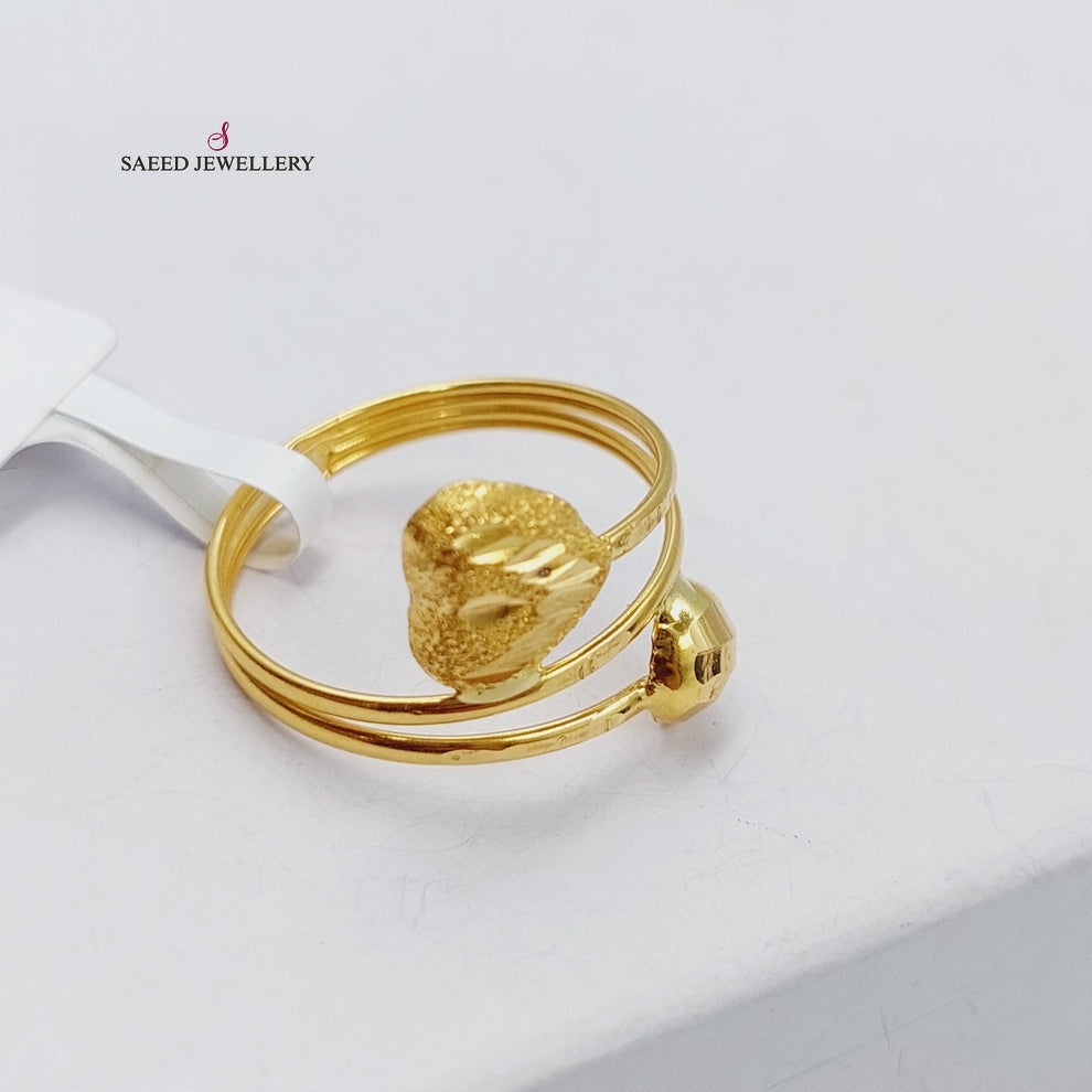 21K Gold Heart Ring by Saeed Jewelry - Image 6