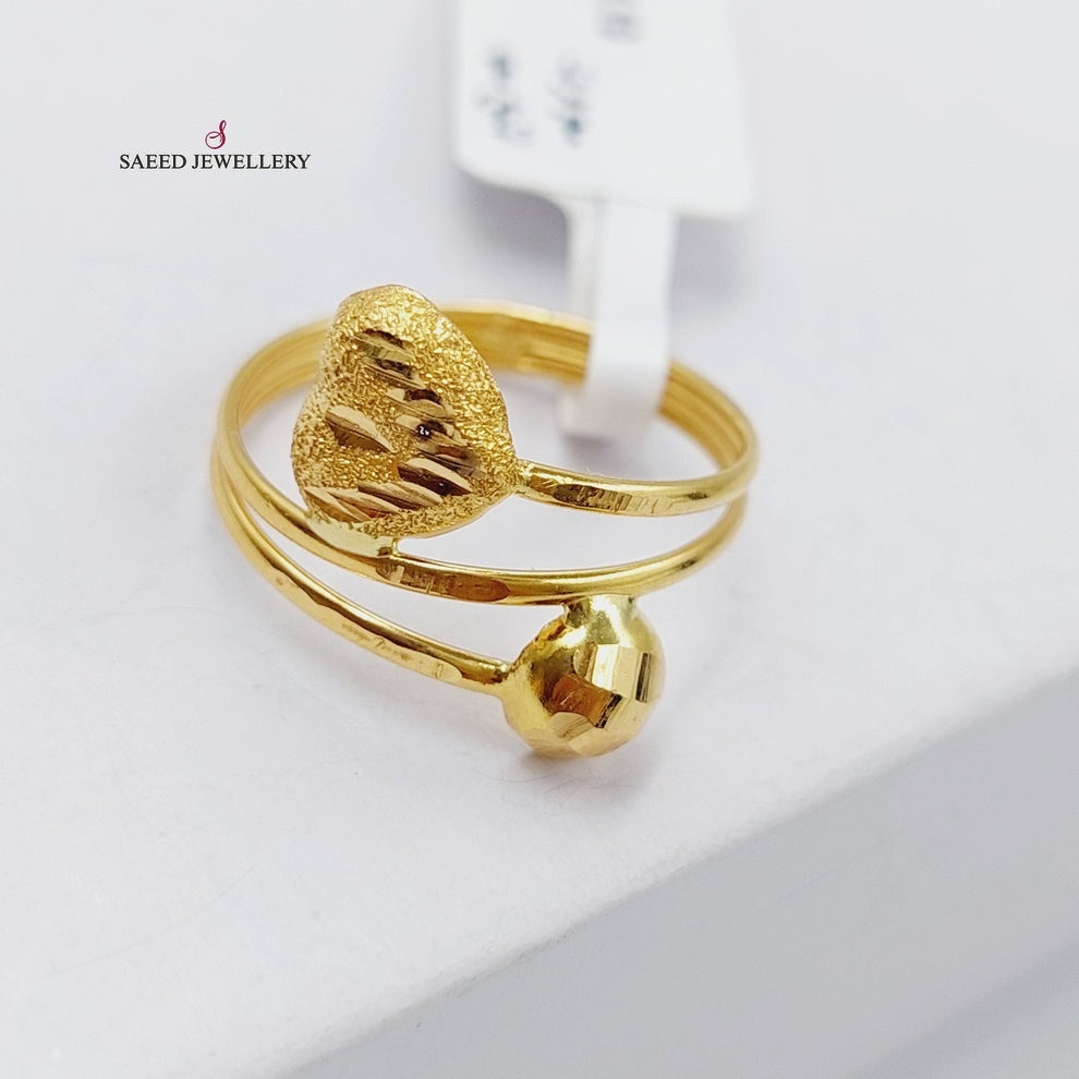 21K Gold Heart Ring by Saeed Jewelry - Image 1