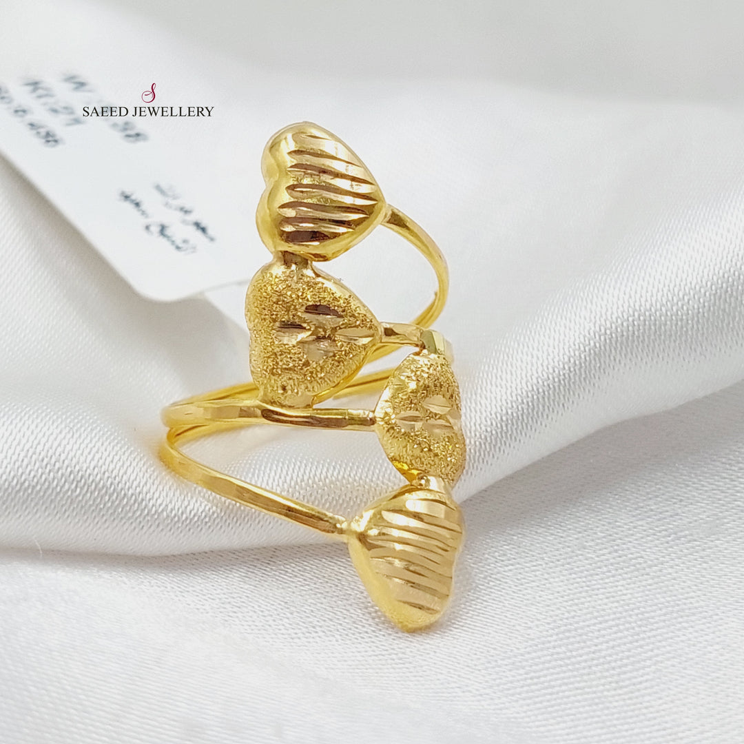 21K Gold Heart Ring by Saeed Jewelry - Image 3