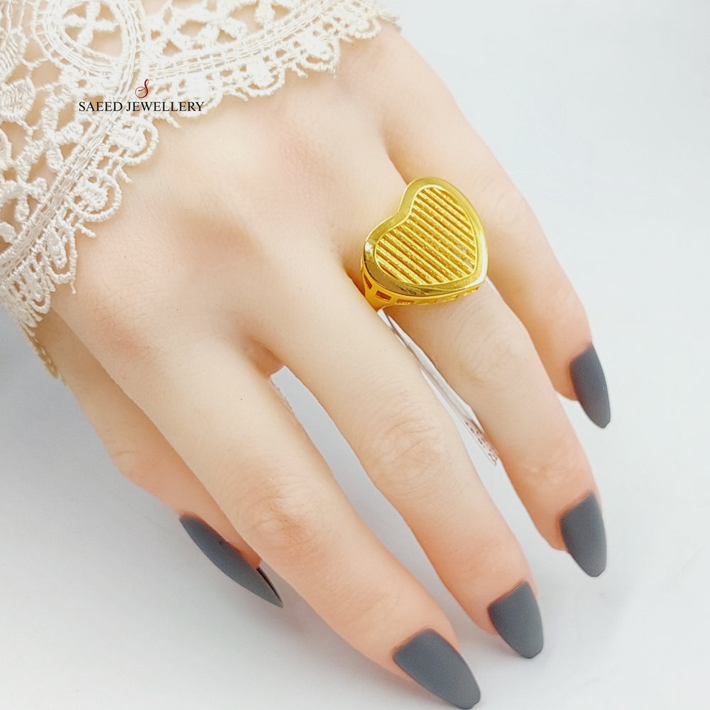 21K Gold Heart Ring by Saeed Jewelry - Image 2