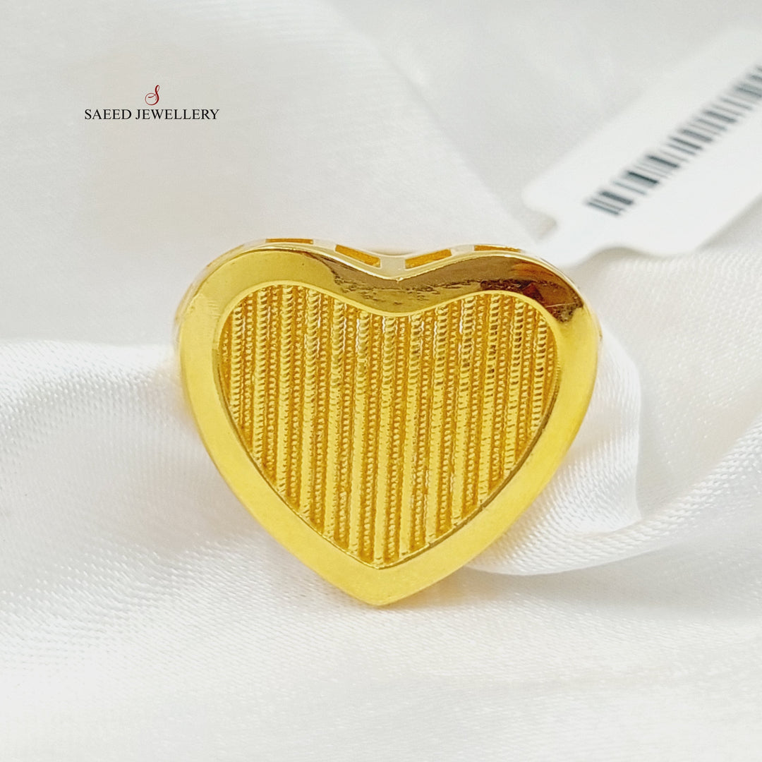 21K Gold Heart Ring by Saeed Jewelry - Image 4