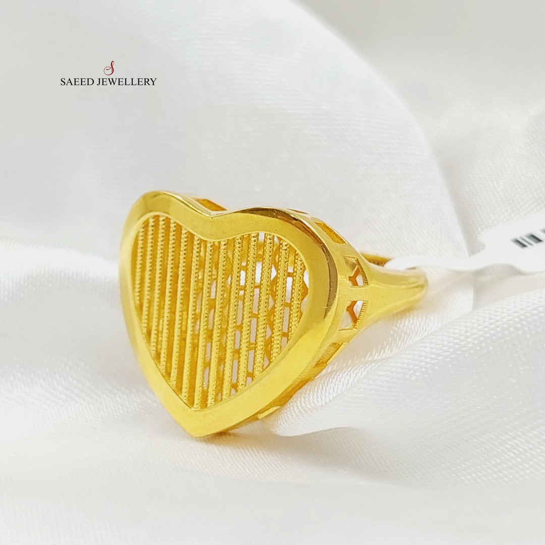 21K Gold Heart Ring by Saeed Jewelry - Image 1