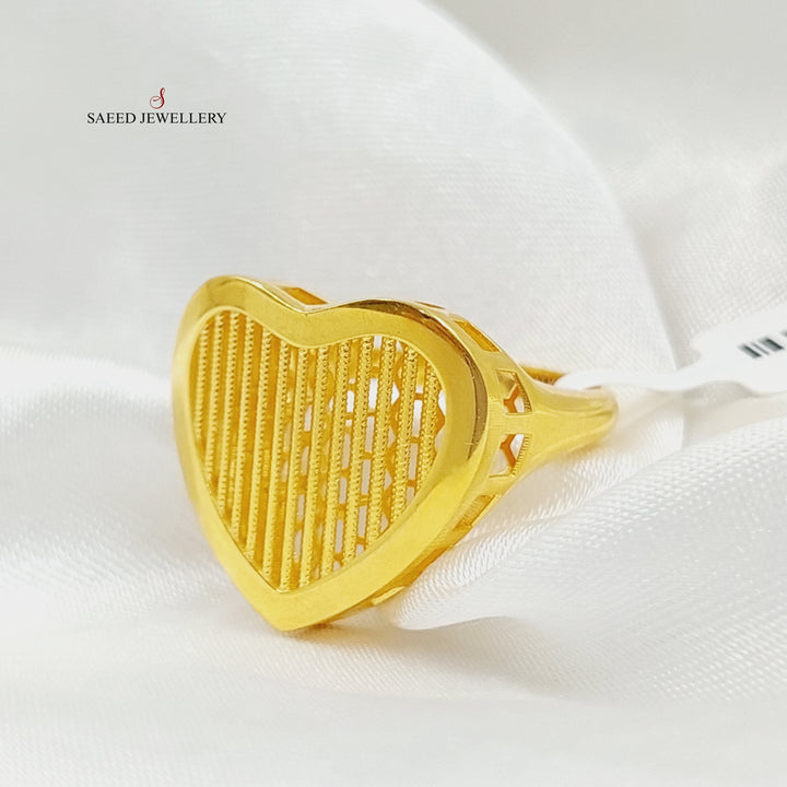 21K Gold Heart Ring by Saeed Jewelry - Image 1