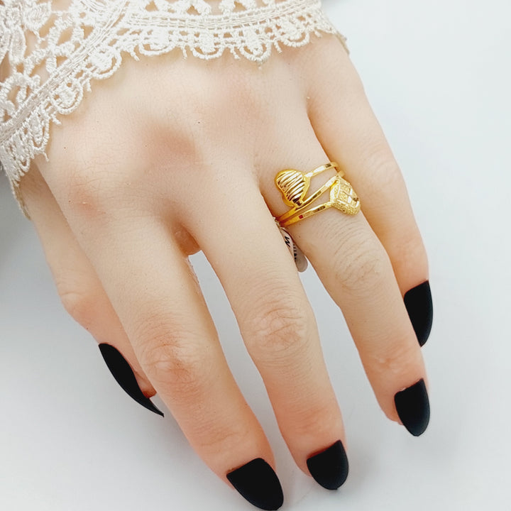 21K Gold Heart Ring by Saeed Jewelry - Image 4