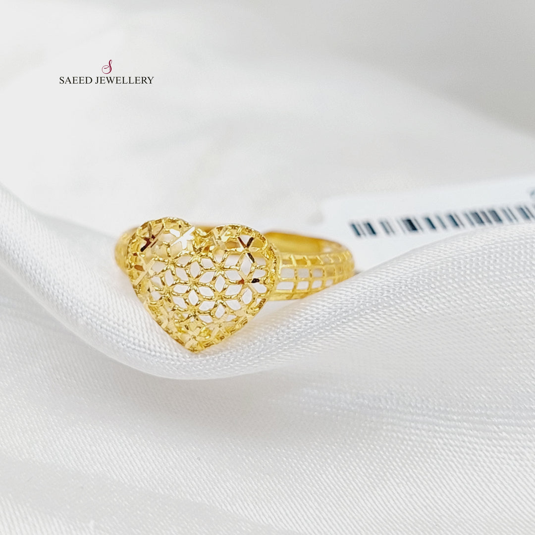 21K Gold Heart Ring by Saeed Jewelry - Image 3