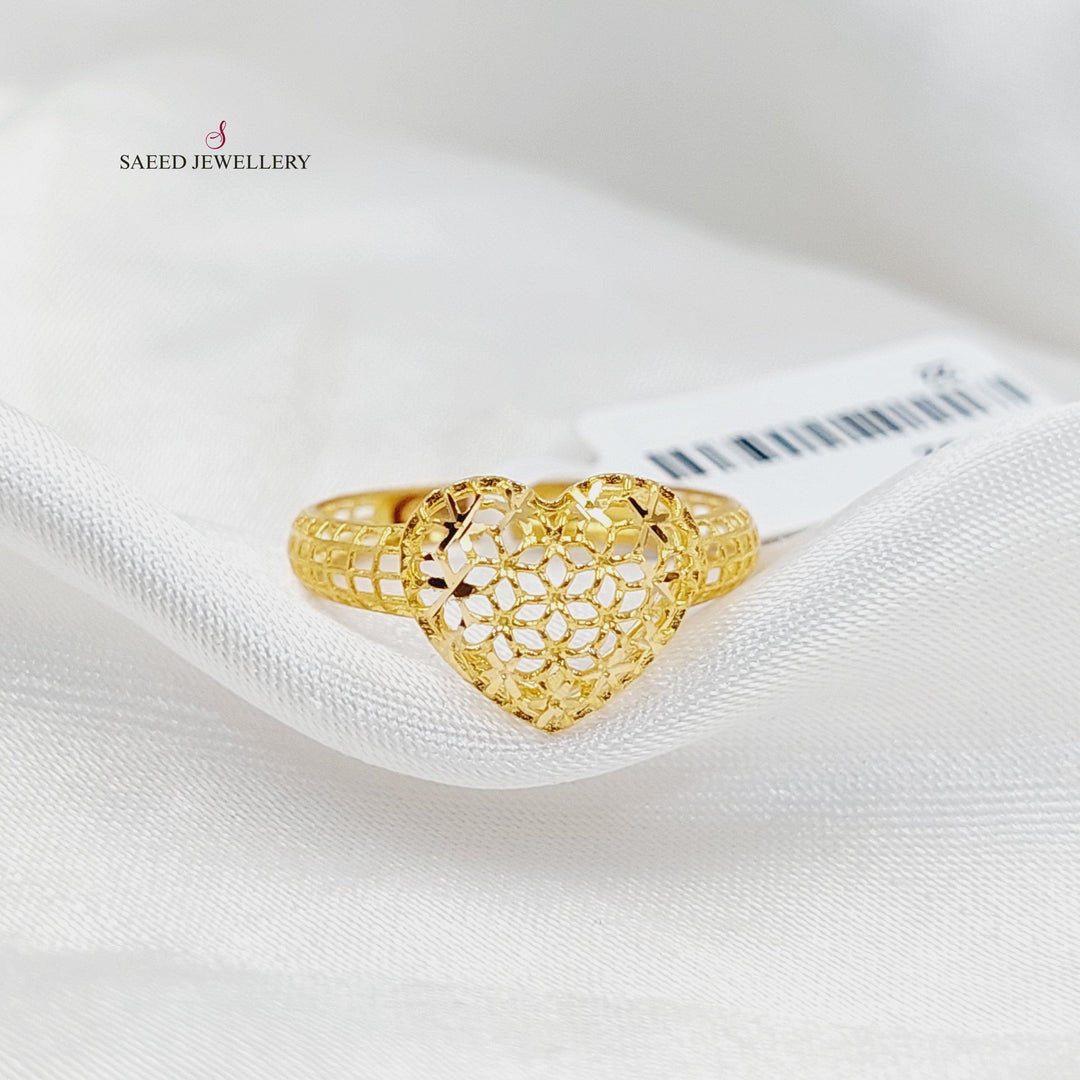 21K Gold Heart Ring by Saeed Jewelry - Image 1