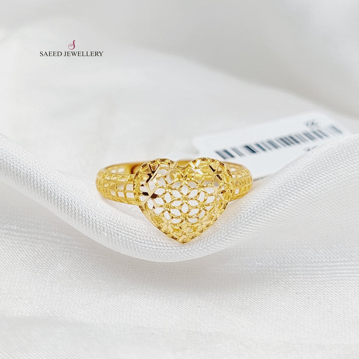 21K Gold Heart Ring by Saeed Jewelry - Image 1