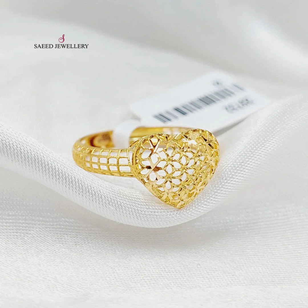 21K Gold Heart Ring by Saeed Jewelry - Image 5