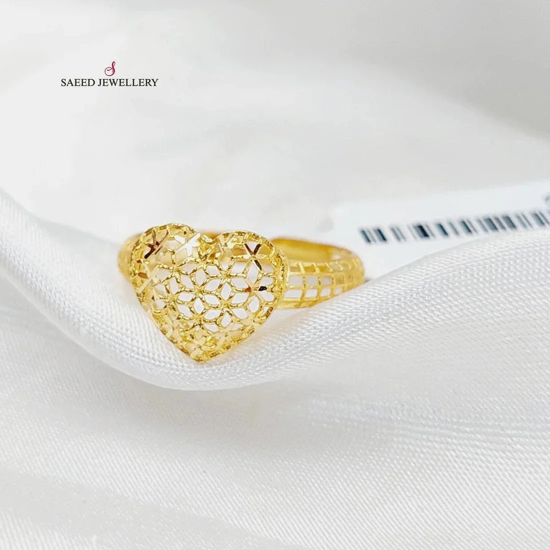 21K Gold Heart Ring by Saeed Jewelry - Image 1