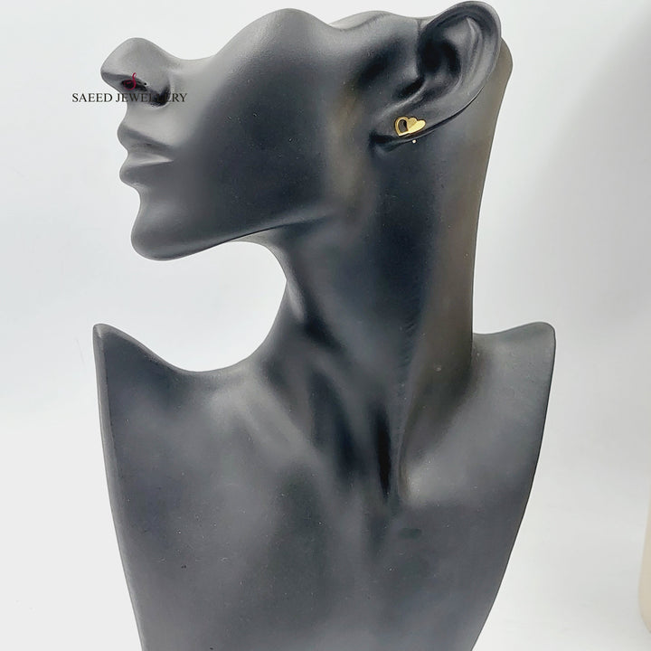 Heart Screw Earrings  Made Of 18K Yellow Gold by Saeed Jewelry-30548