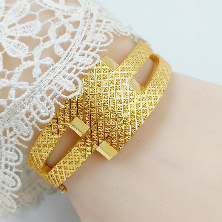 Hexa Bangle Bracelet  Made Of 21K Yellow Gold by Saeed Jewelry-28894