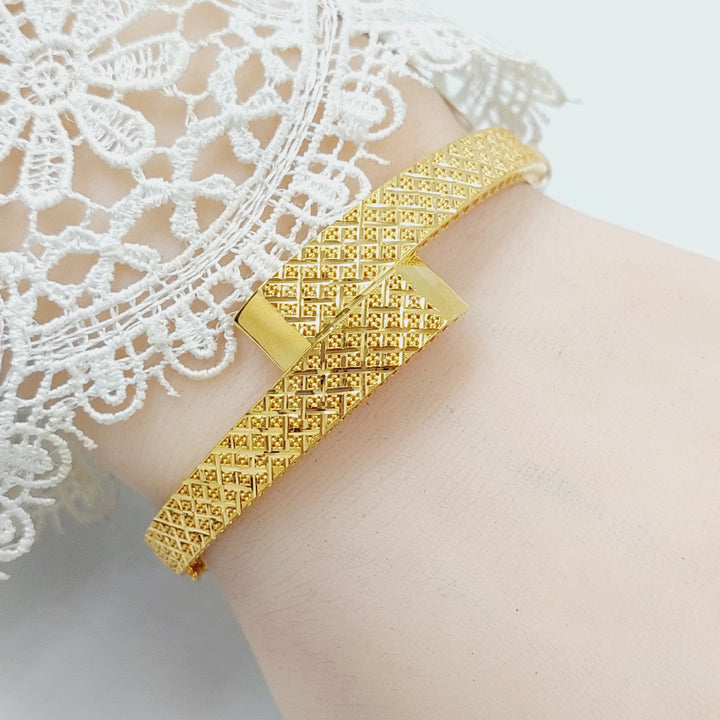 Hexa Bangle Bracelet  Made Of 21K Yellow Gold by Saeed Jewelry-28895