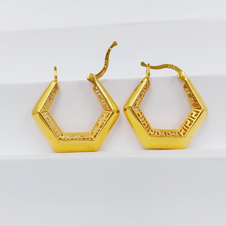 21K Gold Hexa Earrings by Saeed Jewelry - Image 1