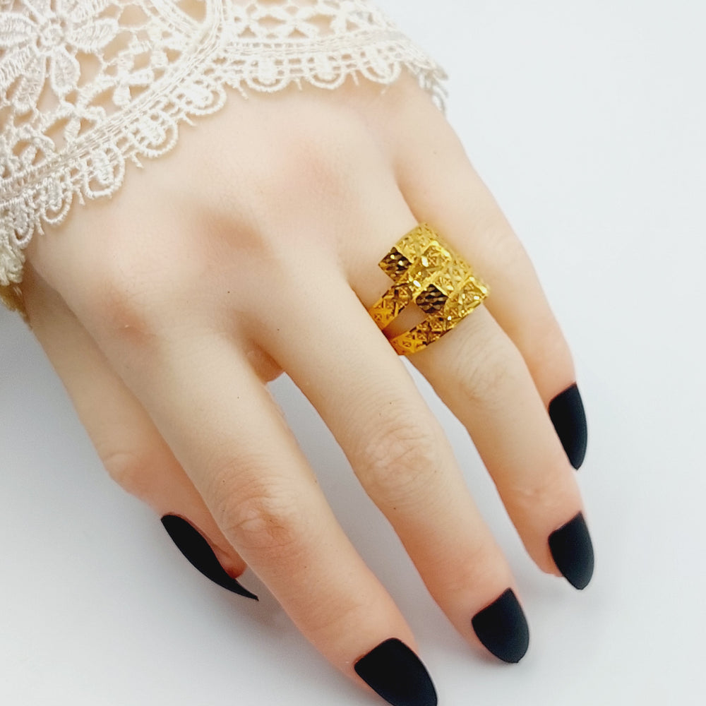 21K Gold Hexa Ring by Saeed Jewelry - Image 2