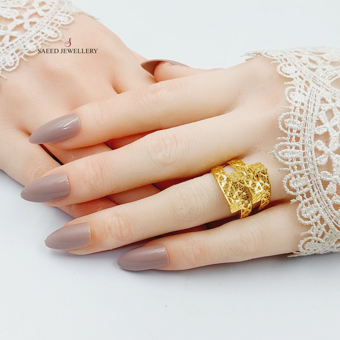 21K Gold Hexa Ring by Saeed Jewelry - Image 5