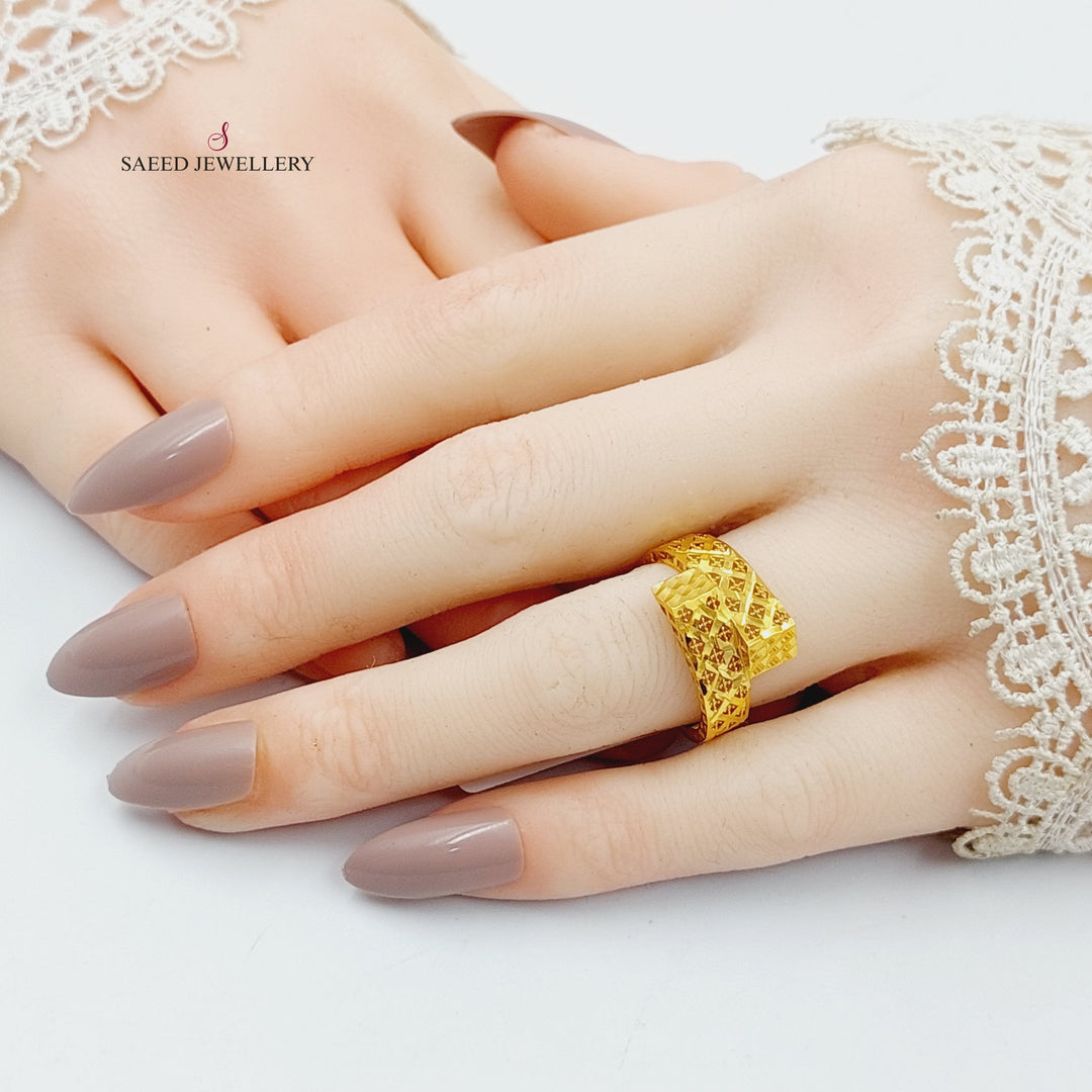 21K Gold Hexa Ring by Saeed Jewelry - Image 4