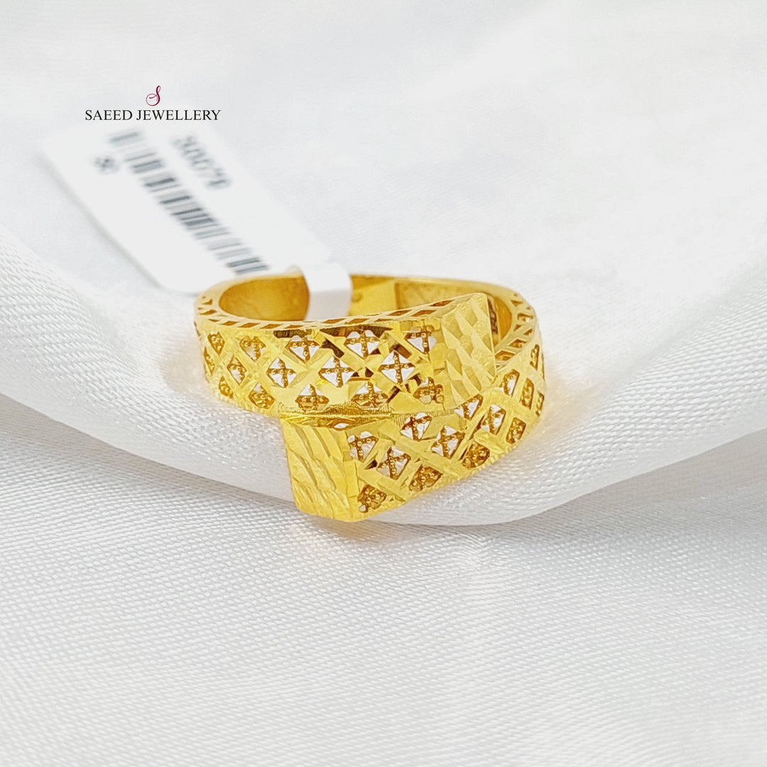 Hexa Ring  Made Of 21K Yellow Gold by Saeed Jewelry-30079