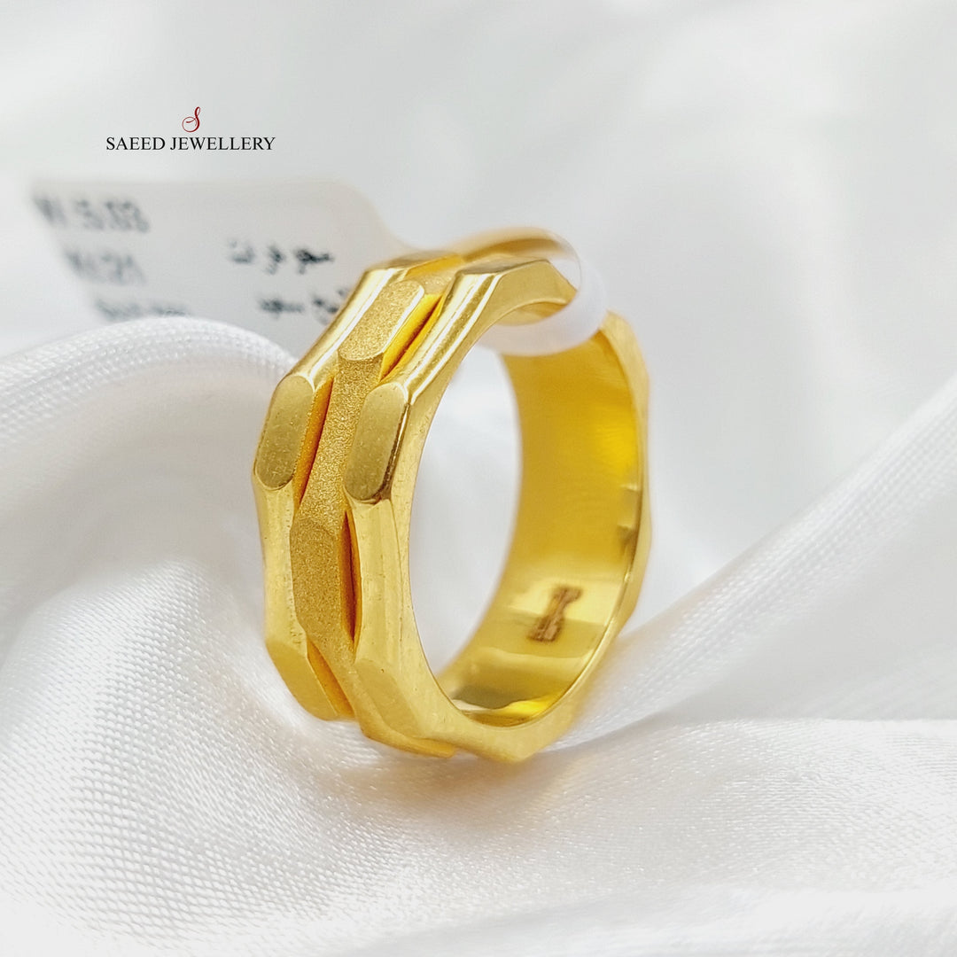 21K Gold Hexa Wedding Ring by Saeed Jewelry - Image 3