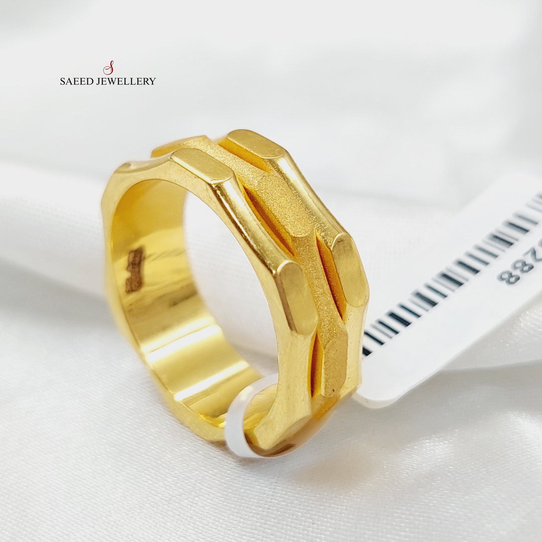 21K Gold Hexa Wedding Ring by Saeed Jewelry - Image 6