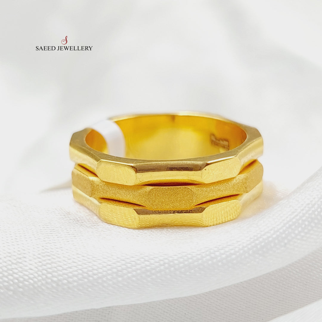 21K Gold Hexa Wedding Ring by Saeed Jewelry - Image 1