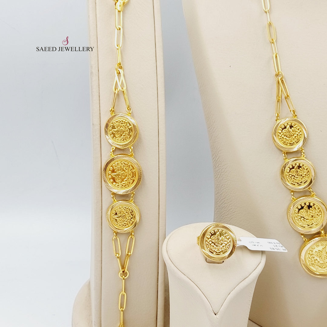 21K Gold Hollow Rashadi Set by Saeed Jewelry - Image 3