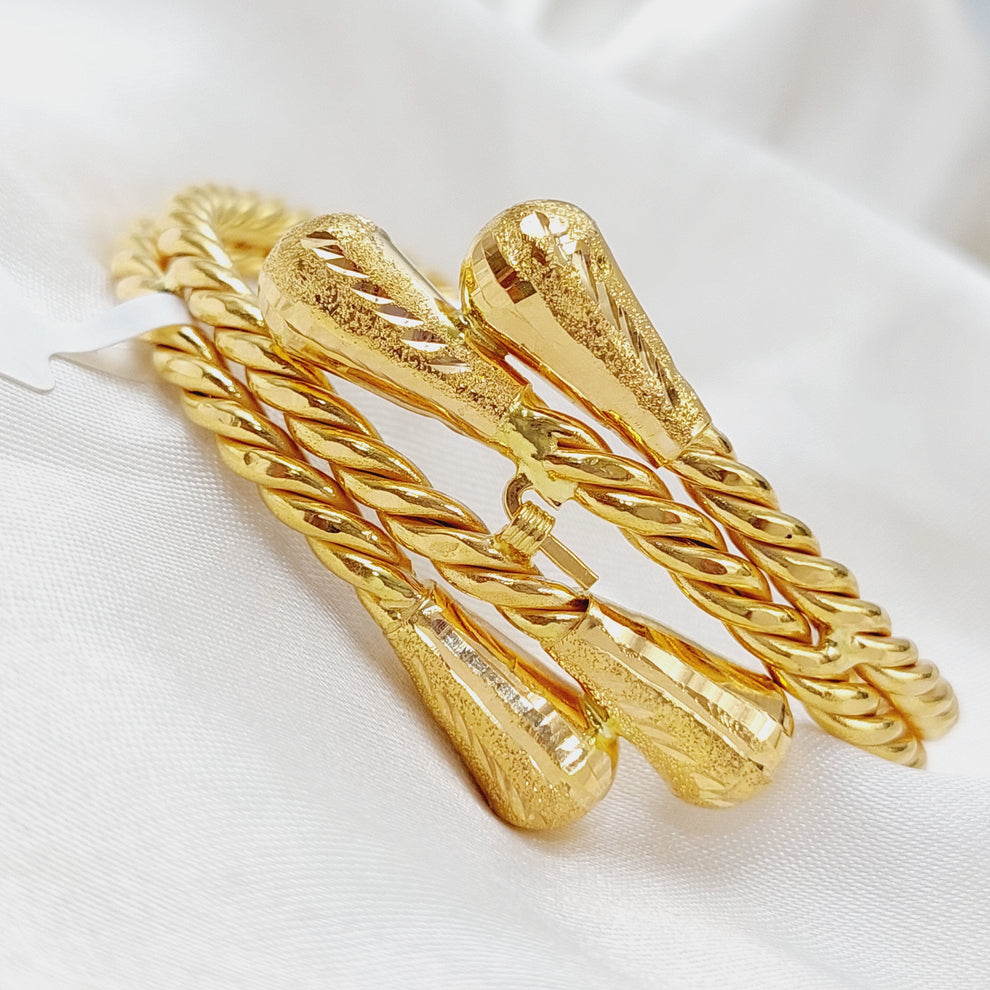 Hollow Twisted Bracelet Made Of 21K Yellow Gold by Saeed Jewelry-28262