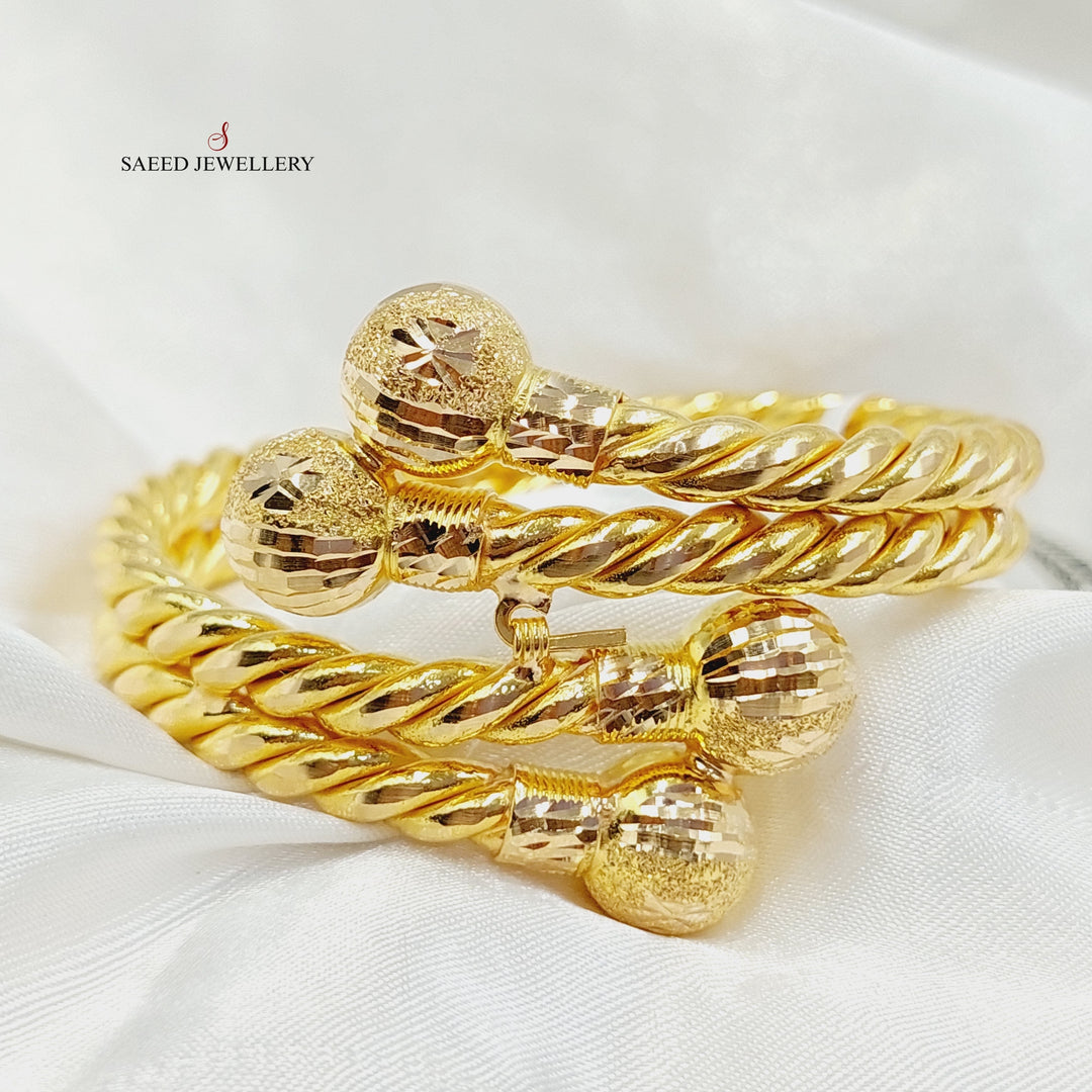 21K Gold Hollow Twisted Bracelet by Saeed Jewelry - Image 5