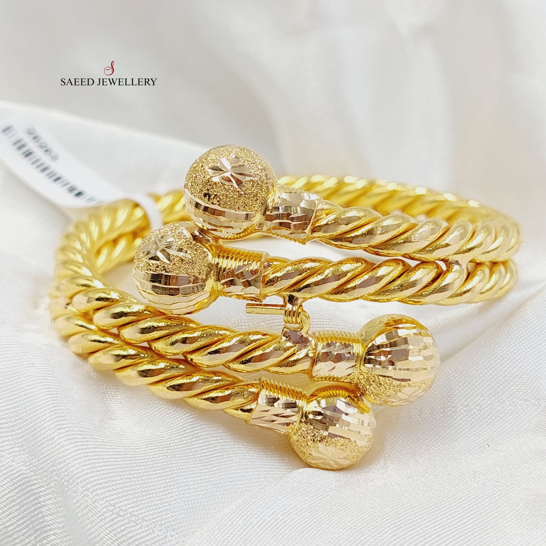 Hollow Twisted Bracelet Made Of 21K Yellow Gold by Saeed Jewelry-28263