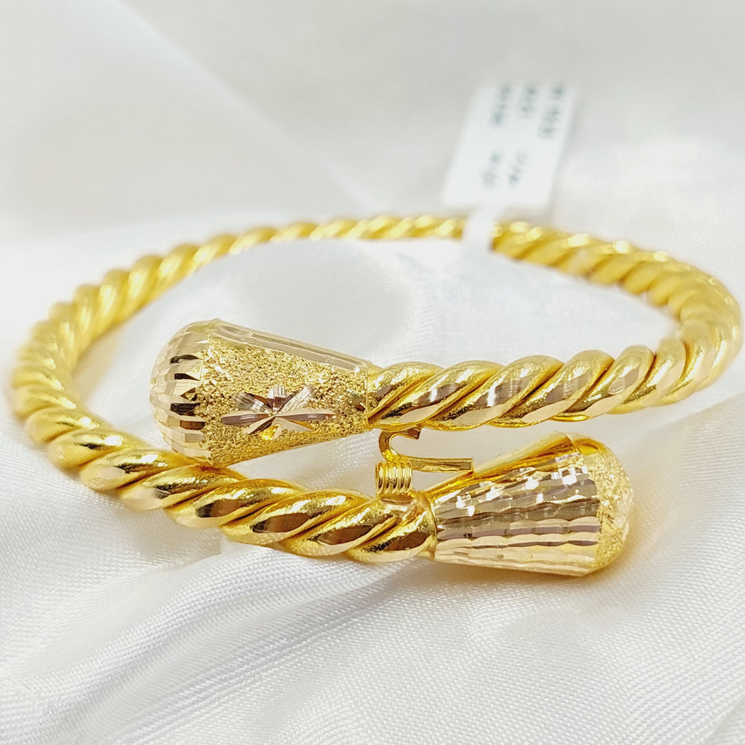 21K Gold Hollow Twisted Bracelet by Saeed Jewelry - Image 1