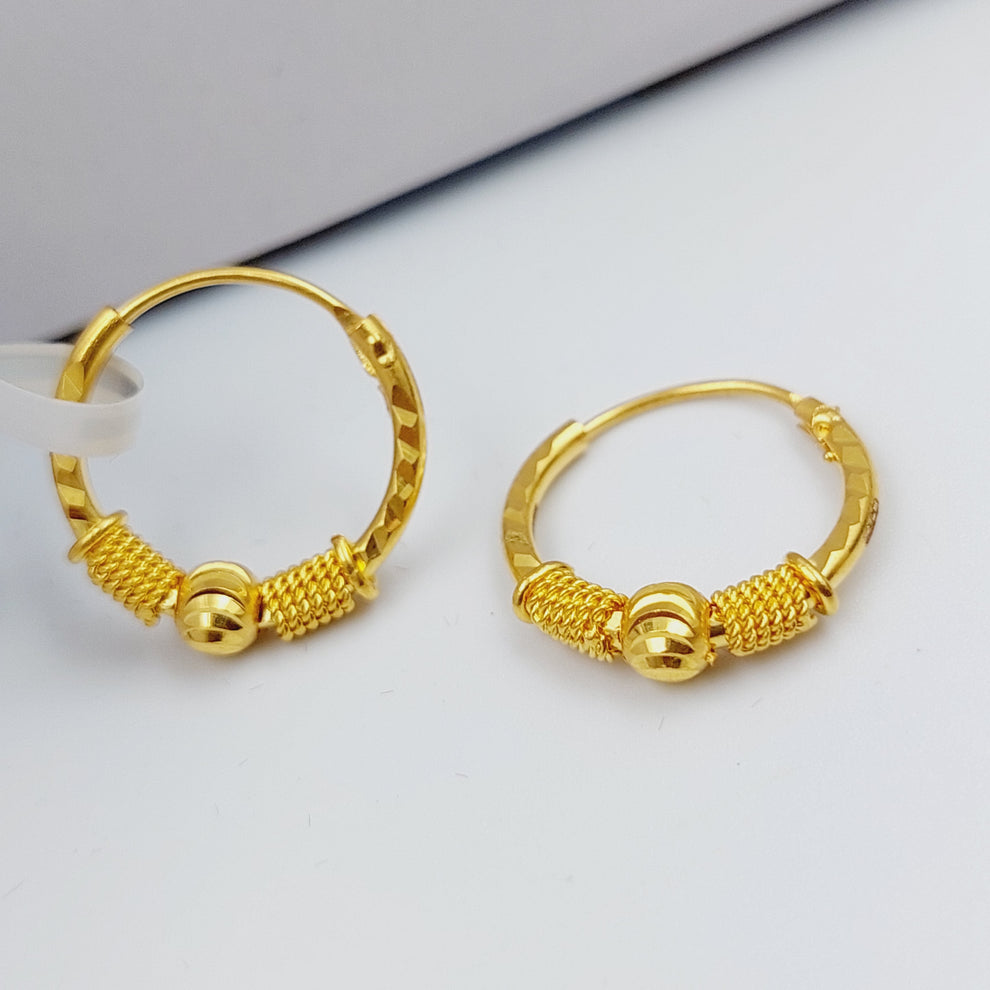 Hoop Earrings Made Of 21K Yellow Gold by Saeed Jewelry-28149