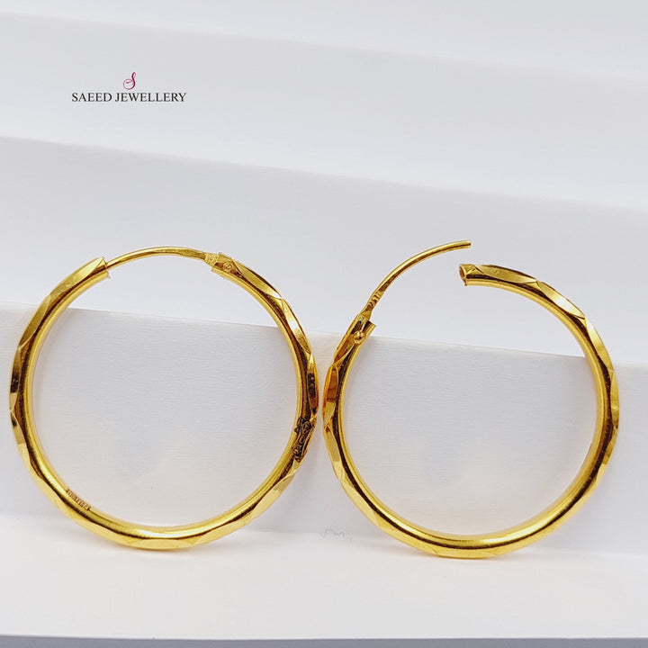 21K Gold Hoop Earrings by Saeed Jewelry - Image 4