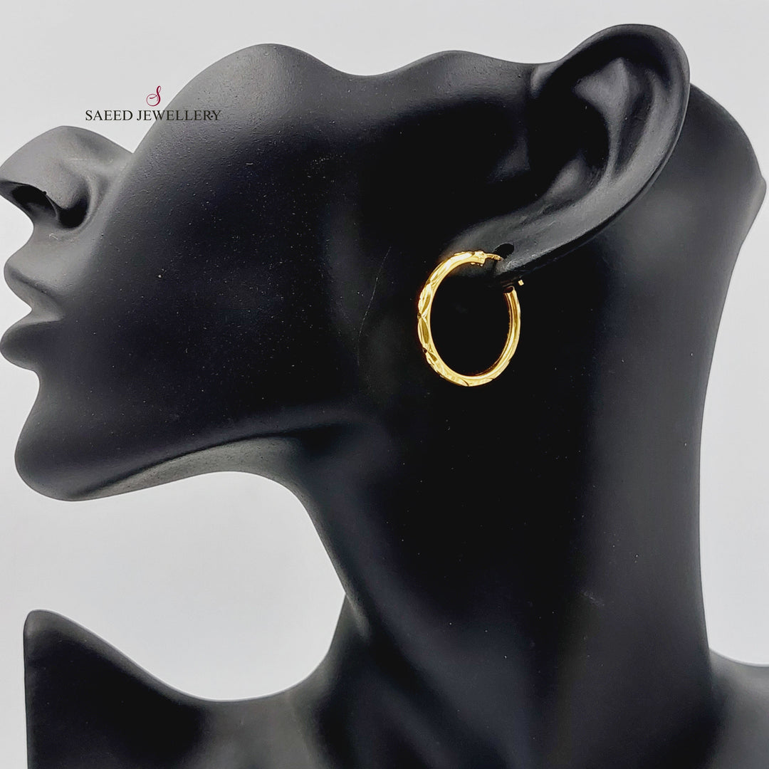 21K Gold Hoop Earrings by Saeed Jewelry - Image 5