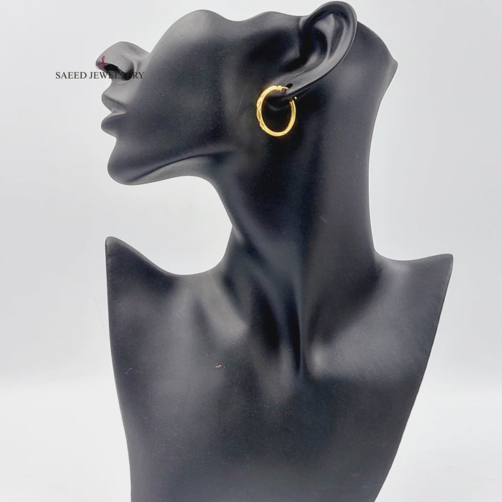 21K Gold Hoop Earrings by Saeed Jewelry - Image 3