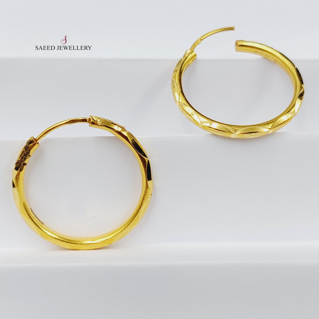 21K Gold Hoop Earrings by Saeed Jewelry - Image 4