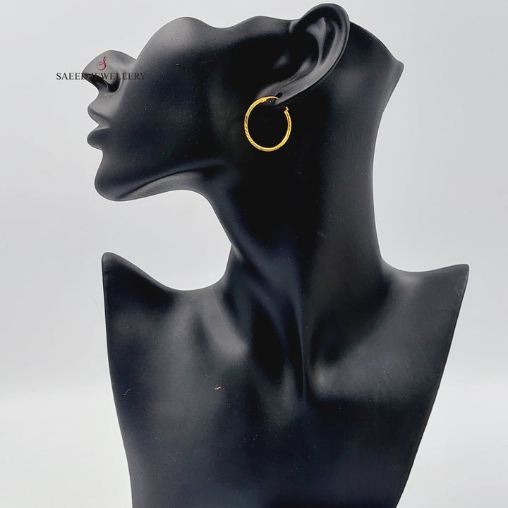 21K Gold Hoop Earrings by Saeed Jewelry - Image 3