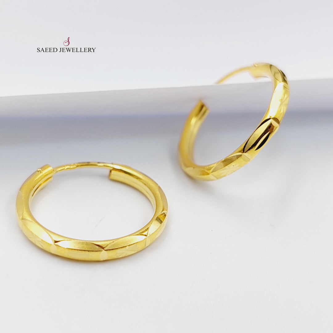 21K Gold Hoop Earrings by Saeed Jewelry - Image 5