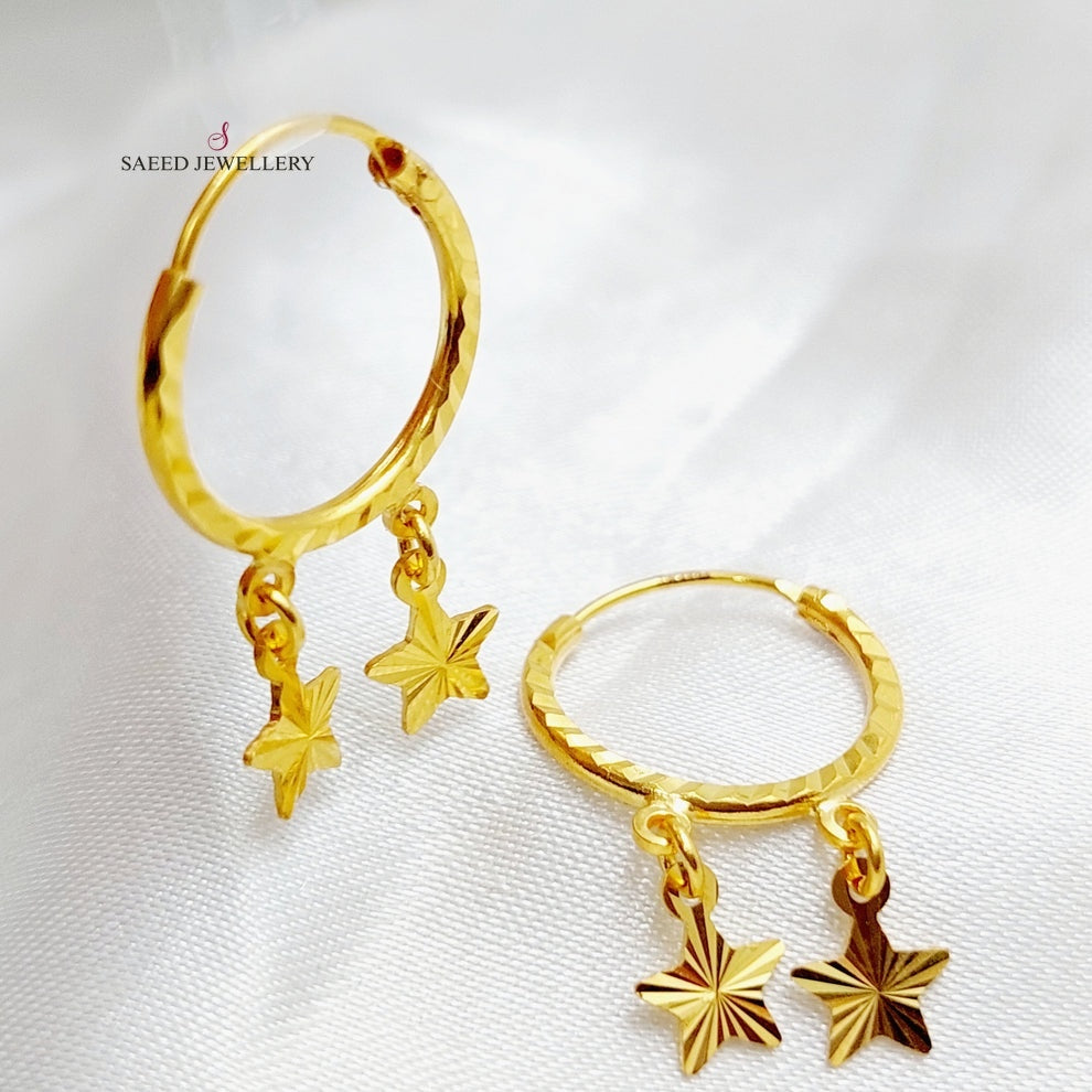 21K Gold Hoop Earrings by Saeed Jewelry - Image 5