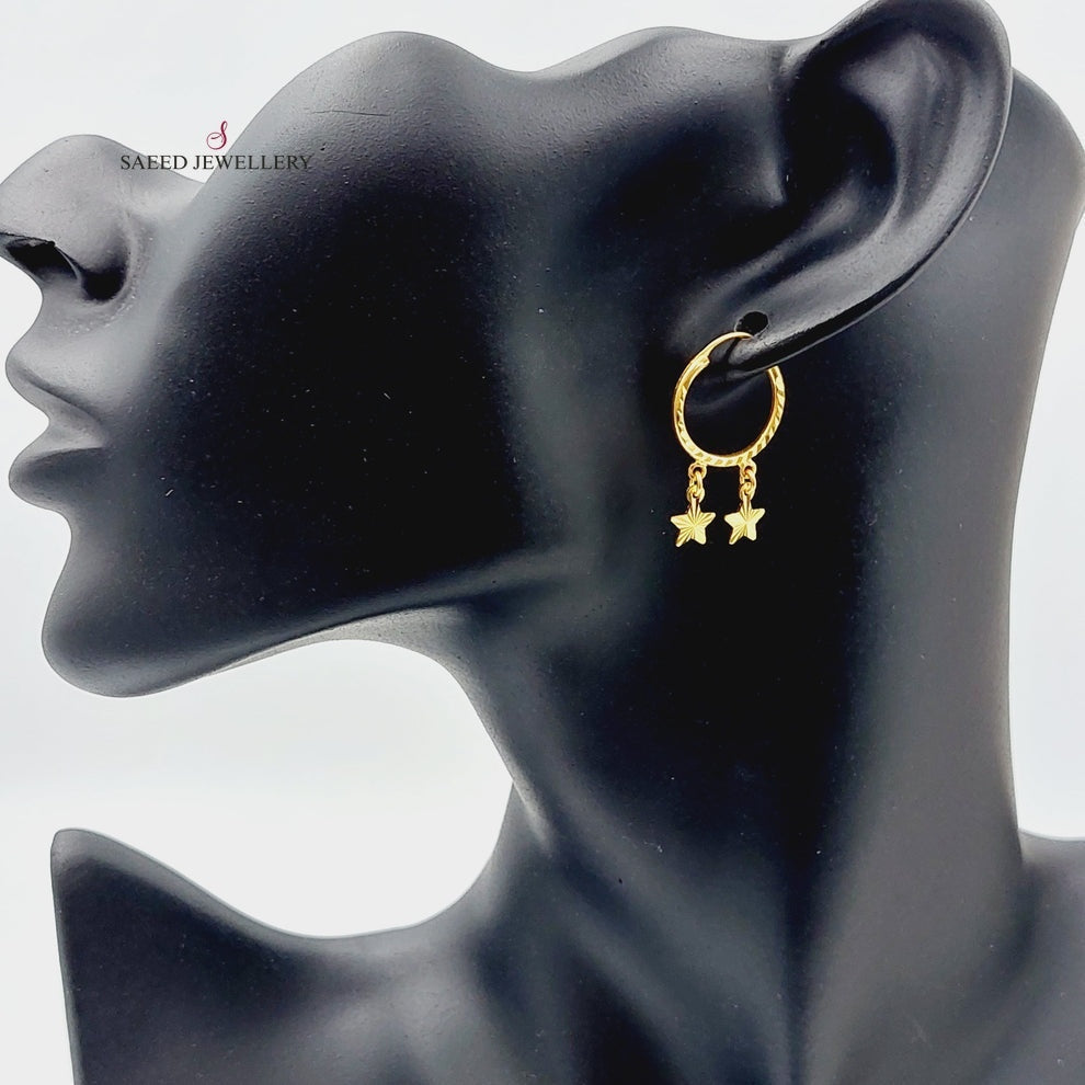 21K Gold Hoop Earrings by Saeed Jewelry - Image 3