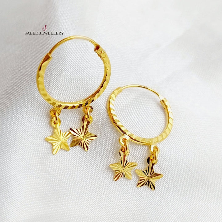 21K Gold Hoop Earrings by Saeed Jewelry - Image 1