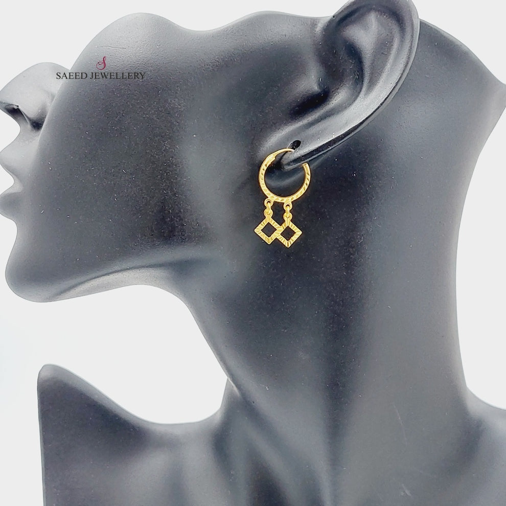 21K Gold Hoop Earrings by Saeed Jewelry - Image 2