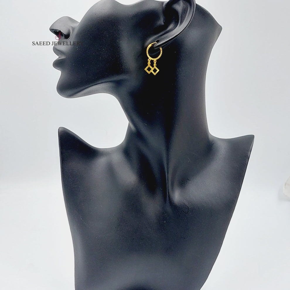 21K Gold Hoop Earrings by Saeed Jewelry - Image 3