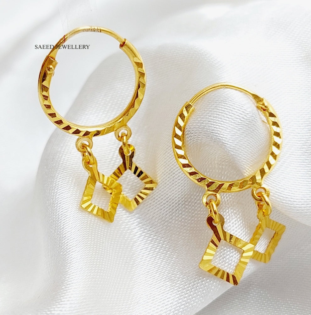 21K Gold Hoop Earrings by Saeed Jewelry - Image 1