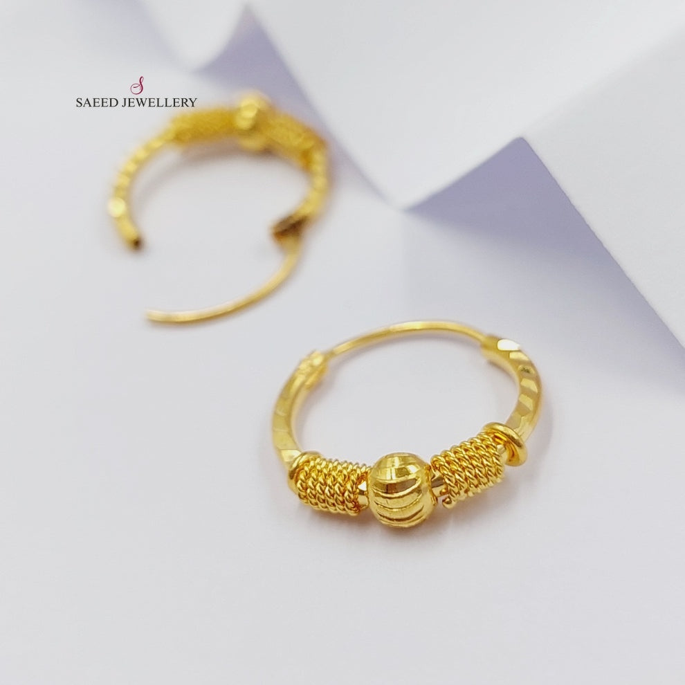 21K Gold Hoop Earrings by Saeed Jewelry - Image 3